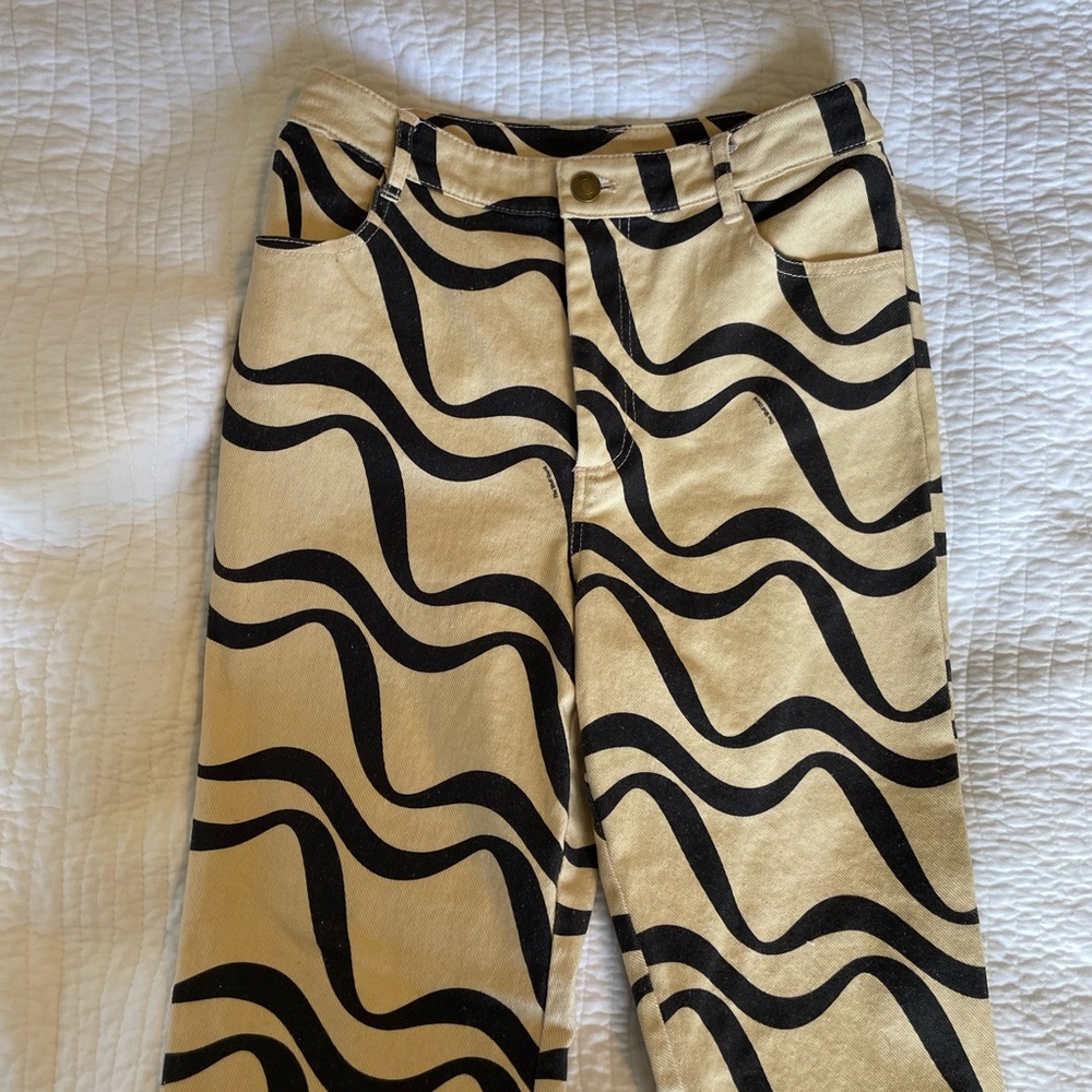 Wolfgang Cream and Black Flare Pants